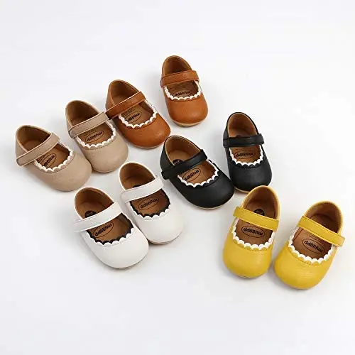 SOFMUO Baby Girls Mary Jane Flats with Bowknot Ballet Slippers Toddler First Walkers Infant Princess Wedding Christmas Dress Shoes - 2