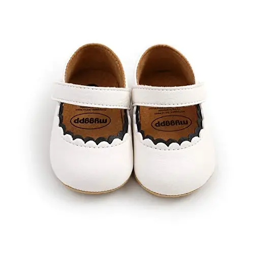 SOFMUO Baby Girls Mary Jane Flats with Bowknot Ballet Slippers Toddler First Walkers Infant Princess Wedding Christmas Dress Shoes - 5