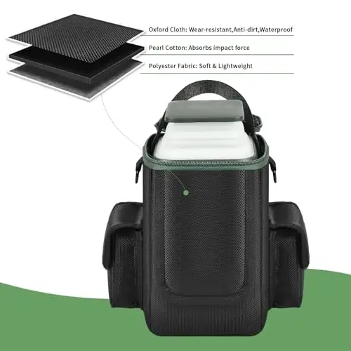 Soft Bag Compatible with Anker Power Bank, 60,000mAh PowerCore Reserve 192Wh, Charge Power Bank Storage Case Cover with Two Pockets for Battery USB Cables and Accessories (Box Only) (Grey) - 5