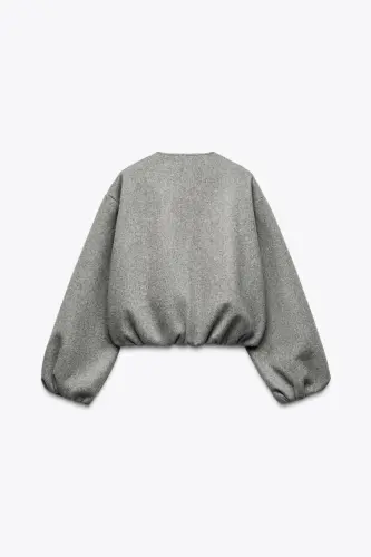 YUMUŞAK BOMBER CEKET-Gri - 10