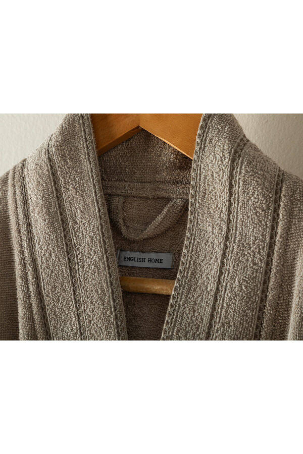 Soft Cotton Bathrobe Dark Beige-Dark Beige - 2