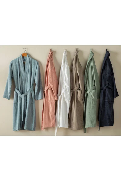 Soft Cotton Bathrobe Dark Beige-Dark Beige - 4