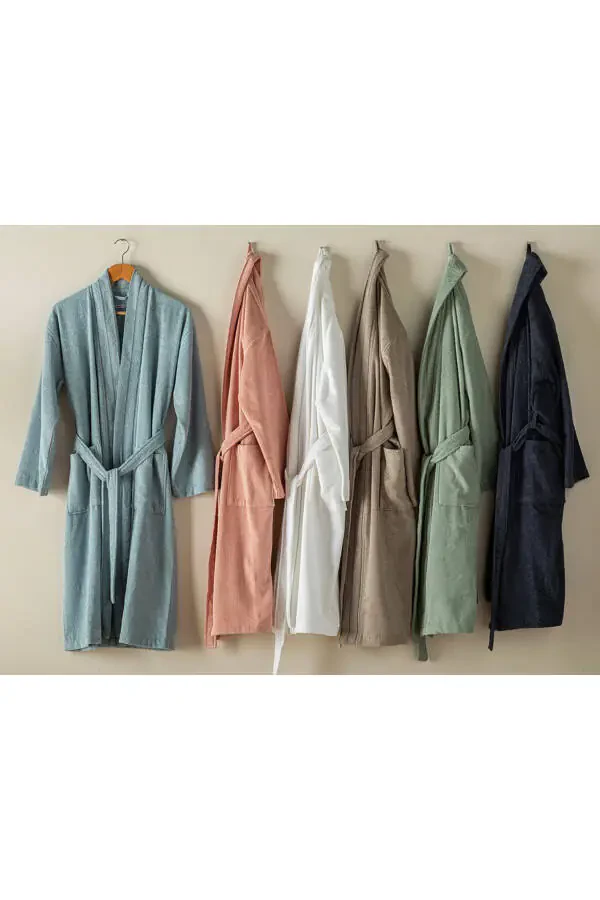 Soft Cotton Bathrobe Dark Beige-Dark Beige - 4