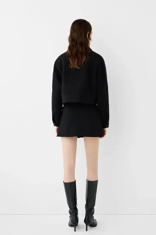 Soft crop jacket-Black - 3