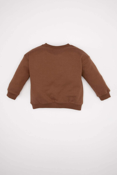 Soft fleece lined, crew neck printed baby boy sweatshirt. - 4