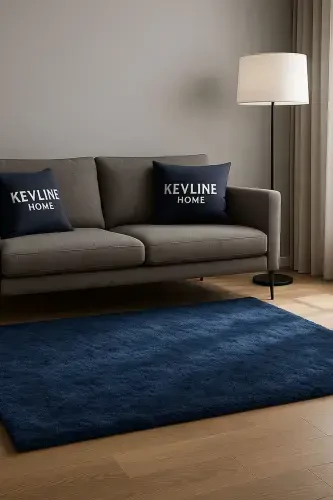 Soft Home Puffy Peluş Gilam Yoʻlak-toʻq koʻk - 1