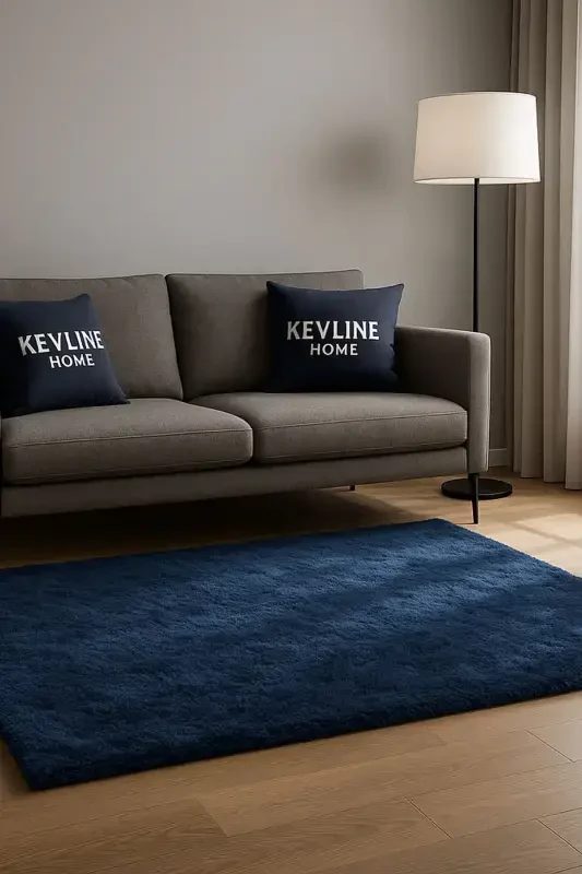 Soft Home Puffy Plush Carpet Runner-navy blue - SARAR