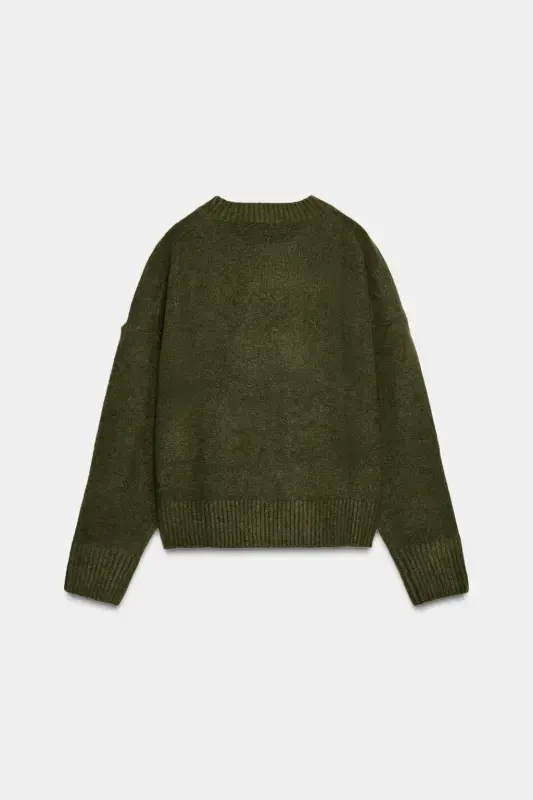 SOFT KNIT SWEATER-Green - 5