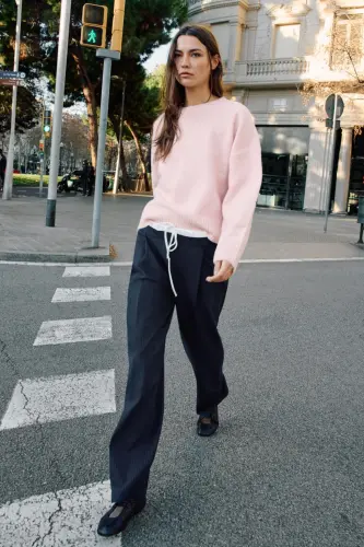 SOFT KNIT SWEATER-Light pink - 1