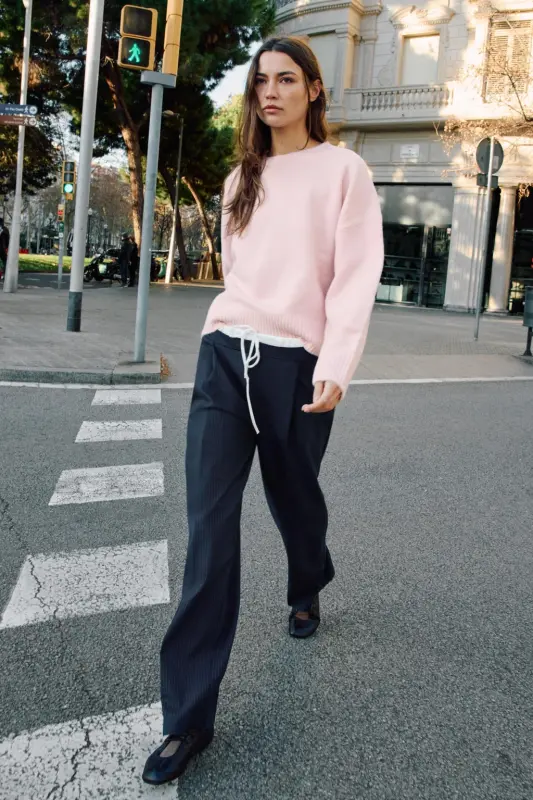 SOFT KNIT SWEATER-Light pink - ZARA