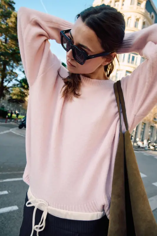SOFT KNIT SWEATER-Light pink - 2
