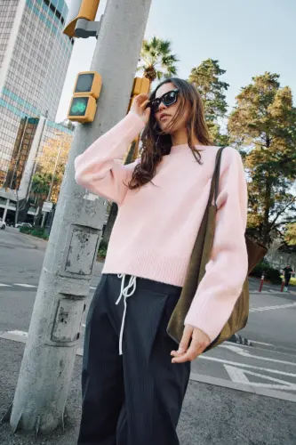 SOFT KNIT SWEATER-Light pink - 3
