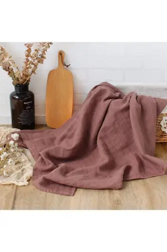 Soft Organic 100% Cotton Single Layer Muslin Swaddle Blanket Baby Blanket Beige Color 110x110 Cm-burgundy 