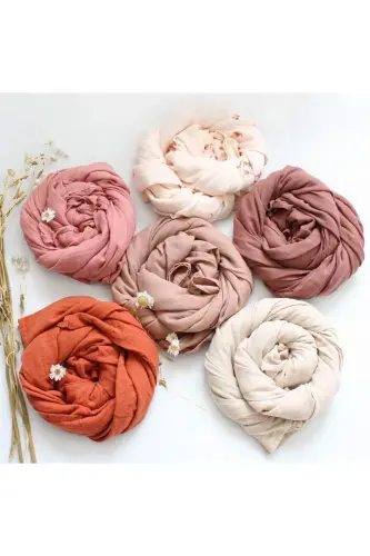 Soft Organic 100% Cotton Single Layer Muslin Swaddle Blanket Baby Blanket Beige Color 110x110 Cm-burgundy - 3