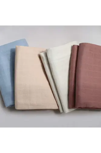 Soft Organic 100% Cotton Single Layer Muslin Swaddle Blanket Baby Blanket Beige Color 110x110 Cm-burgundy - 6