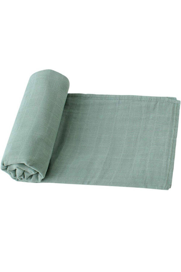 Soft Organic 100% Cotton Single Layer Muslin Swaddle Blanket Baby Blanket Mint Color 110x110 Cm - 1