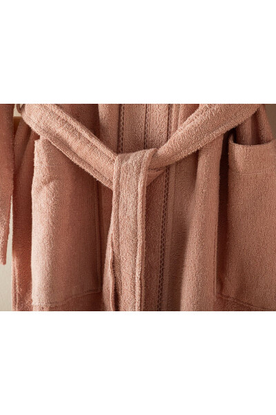 Soft Pamuklu Bornoz Açık Pembe - 3