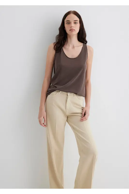 Soft-Premium Qo'ng'ir (TENCEL™) Modal Aralashmali Mayka Slim Fit / Tor bichim 1613216-87537 - Qo'ng'ir-87537 - 2