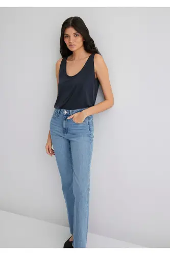 Soft-Premium Qora (TENCEL™) Modal Aralashma Mayka Slim Fit / Tor Bichim 1613216-900 - Qora-900 