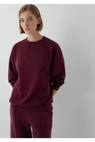Soft-Premium (TENCEL™) Modal Karışımlı Bordo Sweatshirt 168837-70422 - Bordo - 1
