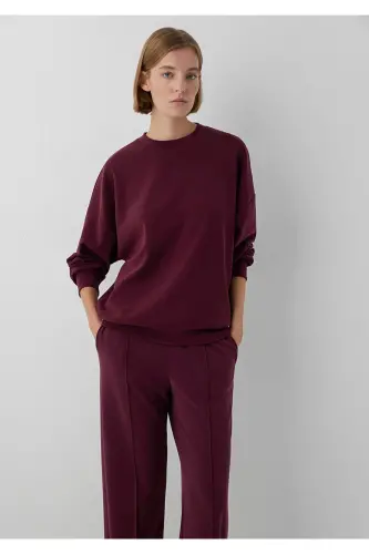 Soft-Premium (TENCEL™) Modal Karışımlı Bordo Sweatshirt 168837-70422 - Bordo - Mavi (1)