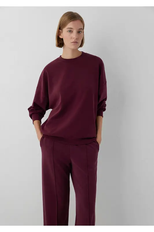 Soft-Premium (TENCEL™) Modal Karışımlı Bordo Sweatshirt 168837-70422 - Bordo - 2