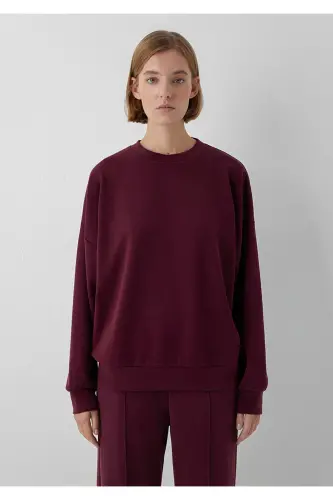 Soft-Premium (TENCEL™) Modal Karışımlı Bordo Sweatshirt 168837-70422 - Bordo - 3