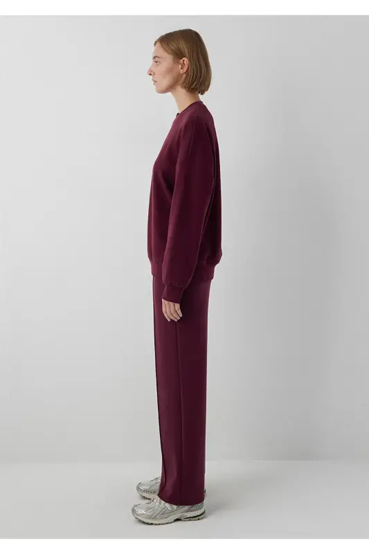 Soft-Premium (TENCEL™) Modal Karışımlı Bordo Sweatshirt 168837-70422 - Bordo - 4
