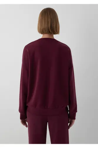 Soft-Premium (TENCEL™) Modal Karışımlı Bordo Sweatshirt 168837-70422 - Bordo - 5