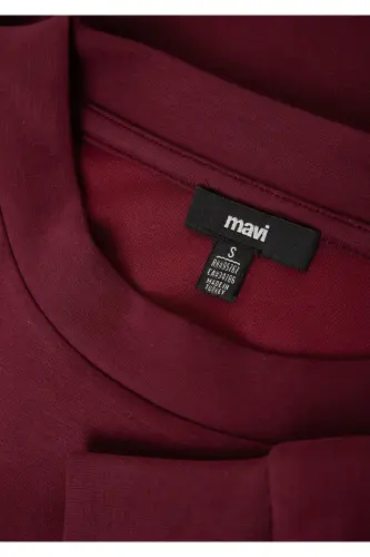 Soft-Premium (TENCEL™) Modal Karışımlı Bordo Sweatshirt 168837-70422 - Bordo - 8