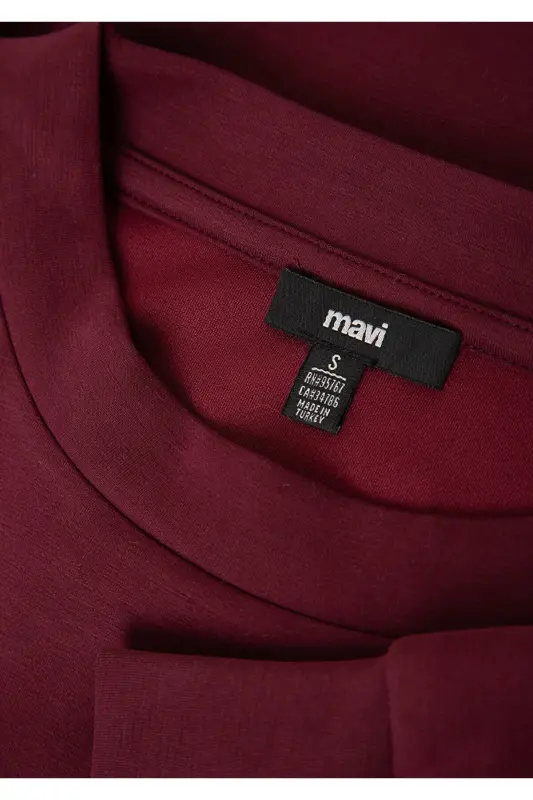 Soft-Premium (TENCEL™) Modal Karışımlı Bordo Sweatshirt 168837-70422 - Bordo - 8