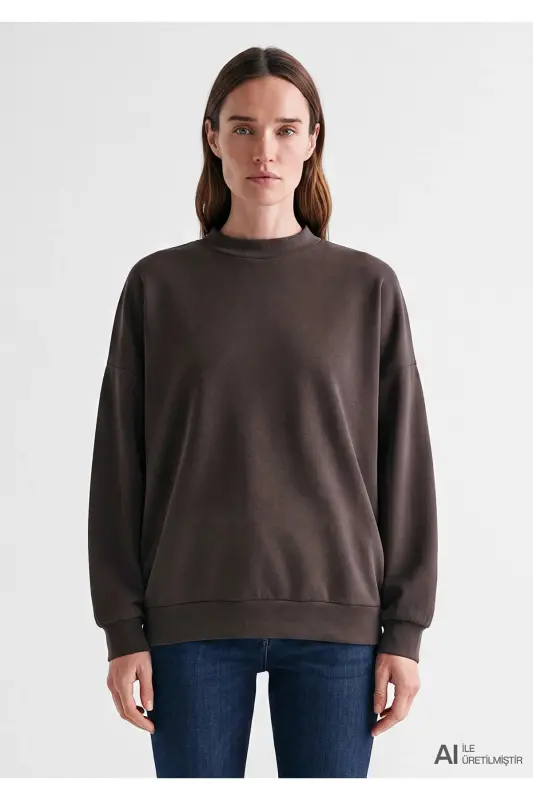 Soft-Premium (TENCEL™) Modal Karışımlı Kahverengi Sweatshirt 168837-89103 - Kahverengi-89103 - 2