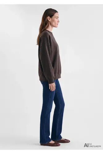 Soft-Premium (TENCEL™) Modal Karışımlı Kahverengi Sweatshirt 168837-89103 - Kahverengi-89103 - 3