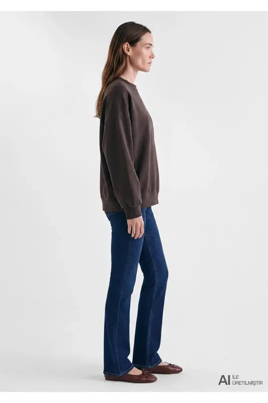 Soft-Premium (TENCEL™) Modal Karışımlı Kahverengi Sweatshirt 168837-89103 - Kahverengi-89103 - 3