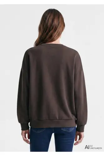 Soft-Premium (TENCEL™) Modal Karışımlı Kahverengi Sweatshirt 168837-89103 - Kahverengi-89103 - 4