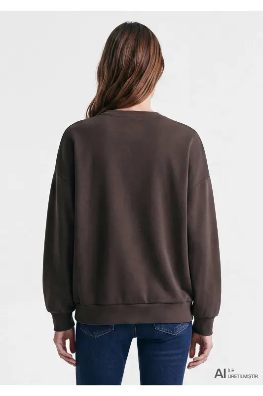 Soft-Premium (TENCEL™) Modal Karışımlı Kahverengi Sweatshirt 168837-89103 - Kahverengi-89103 - 4