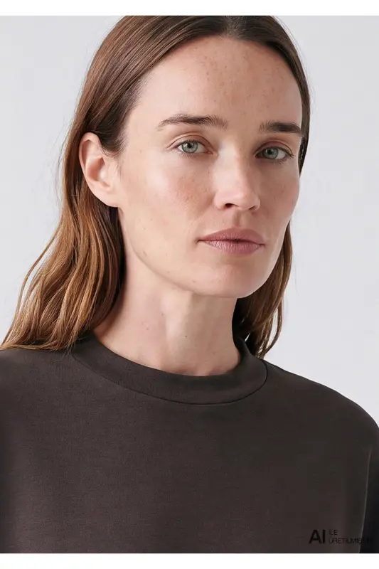 Soft-Premium (TENCEL™) Modal Karışımlı Kahverengi Sweatshirt 168837-89103 - Kahverengi-89103 - 7