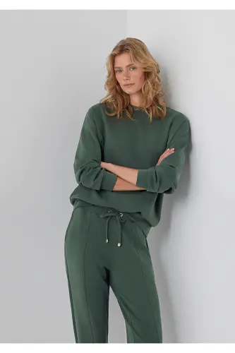 Soft-Premium (TENCEL™) Modal Karışımlı Yeşil Sweatshirt 168837-80684 - Yeşil - Mavi (1)