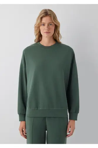Soft-Premium (TENCEL™) Modal Karışımlı Yeşil Sweatshirt 168837-80684 - Yeşil - 3