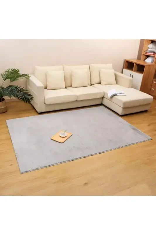 Soft Puffy Plush Rug Gray-GRAY - 3