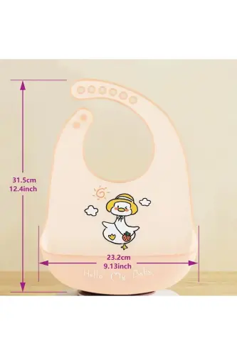 Soft Silicon Ultra Light Baby Bib - Duck - 4