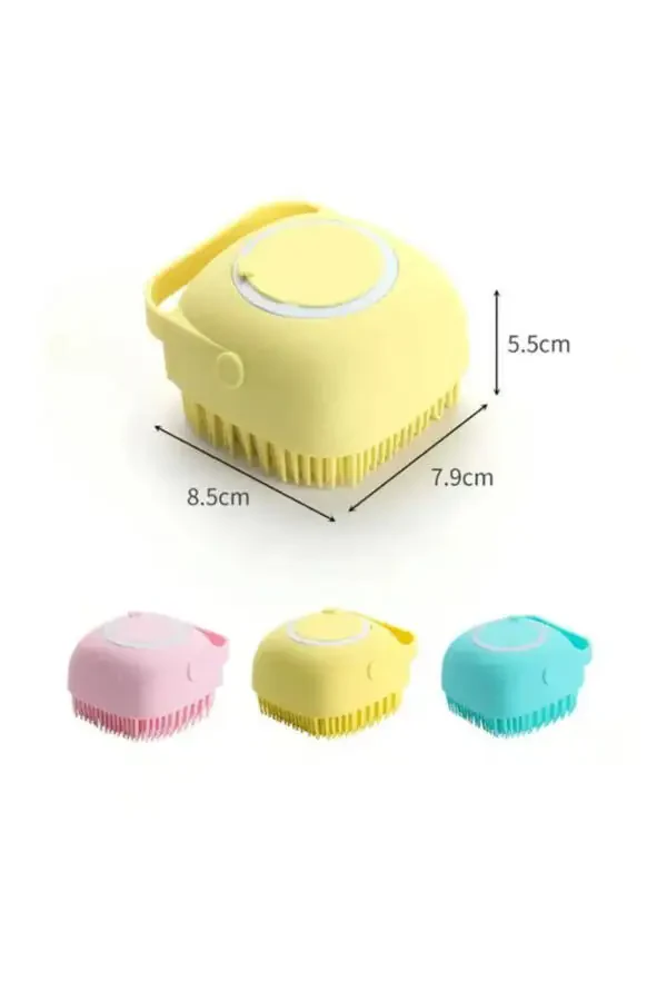 Soft Silicone Material Flexible Gel Chamber Massage Function. Effective Bath Shower Scrubber Yellow - 1