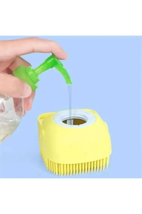 Soft Silicone Material Flexible Gel Chamber Massage Function. Effective Bath Shower Scrubber Yellow - 5