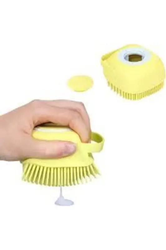 Soft Silicone Material Flexible Gel Chamber Massage Function. Effective Bath Shower Scrubber Yellow - 7