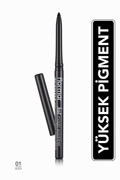 Soft Texture Eyeliner (Black) - Just Magic Kajal Liner - 001 Black - 8690604539574 - 9