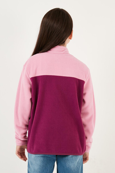 Soft Texture Half Zip Color Block Stand Collar Fleece 5905004 - 20