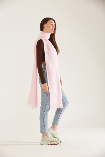 Soft Texture Solid Pink Scarf - 4