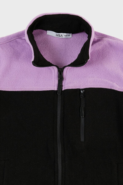 Soft Texture Zip-Up Color Block Stand Collar Pocket Fleece 5905001 - 11