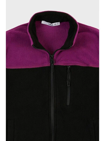 Soft Texture Zippered Color Block Stand Collar Pocket Fleece 5905001 - LC WAIKIKI (1)