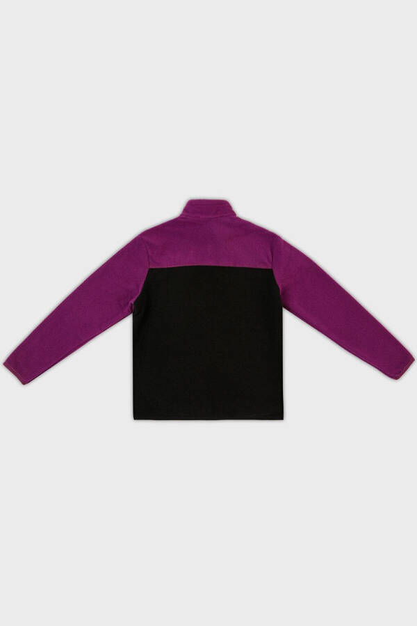 Soft Texture Zippered Color Block Stand Collar Pocket Fleece 5905001 - 12